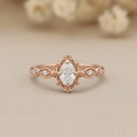 0.45 Karat Oval Pırlanta Vintage Tarzı Yüzük