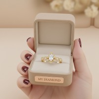 0.45 Karat Oval Pırlanta Vintage Tarzı Yüzük