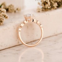 Gia Sertifikalı Oval Pırlanta Vintage Yüzük 