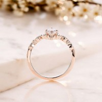 Oval Pırlantalı Vintage Evlilik Teklifi Yüzüğü