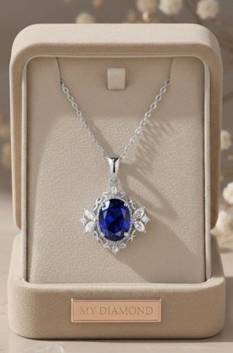 Doğal Safir Taşlı Kolye Modelleri