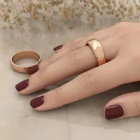 Hammered Tasarım Çift Altın Alyans