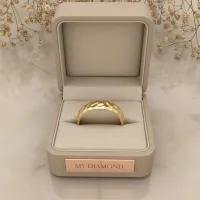 Hammered Tasarım Çift Altın Alyans