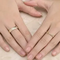Özel Sarmaşık Detaylı Vintage Tasarım Çift Alyans Yüzük MY4013