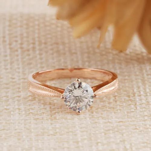 Özel Tasarım 0.62 CT. Tek Taş Pırlanta Yüzük MY3023