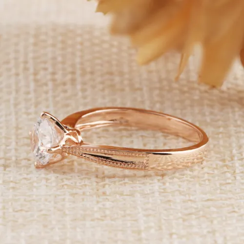 Özel Tasarım 0.62 CT. Tek Taş Pırlanta Yüzük MY3023