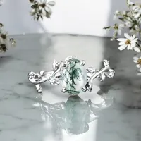 Özel Sipariş Moss Agate Yüzük OS9705