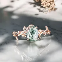 Özel Sipariş Moss Agate Yüzük OS9705