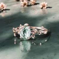 Özel Sipariş Moss Agate Yüzük OS9705