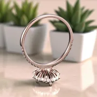 Moss Agate Ve Pırlantalı Nişan Düğün Evlilik Yüzüğü
