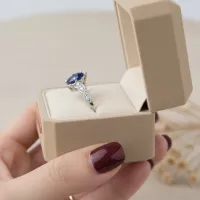 Gerçek Safir Ve Pırlanta Vintage Tektaş Yüzük