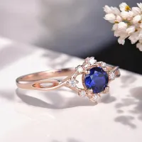 Kar Tanesi Safir Pırlanta Yüzük AD1382 - My Diamond
