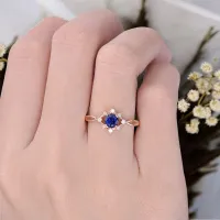 Kar Tanesi Safir Pırlanta Yüzük AD1382 - My Diamond