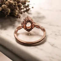 Beyaz Safir Ve Pırlanta Vintage Tasarım Yüzük