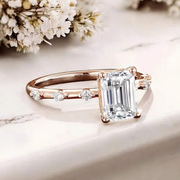 0.90 Karat Emerald Pırlanta Vintage Tektaş Yüzük MY3107