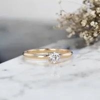 HRD Sertifikalı 0.26 Ct. Tektaş Pırlanta Yüzük 