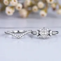 Modern Tasarım Prenses Pırlantalı İkili Set Yüzük