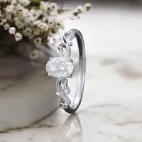 Sertifikalı Oval Pırlanta Vintage Tektaş Yüzük MY0006 - My Diamond