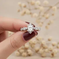 0.35 Karat Oval Pırlanta Vintage Tektaş Yüzük 