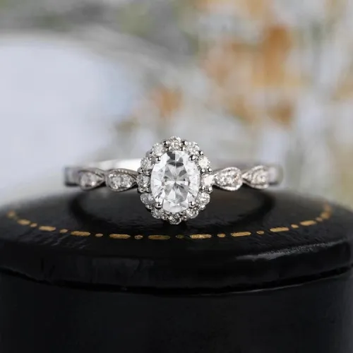 0.45 CT Oval Pırlanta Vintage Tasarım Yüzük MY0012