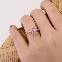 Morganite Ve Pırlantalı Vintage Tasarım Yüzük