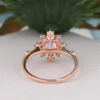 Morganite Ve Pırlantalı Vintage Tasarım Yüzük