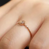 0.18 Karat Vintage Tasarım Tek Taş Pırlanta Yüzük 