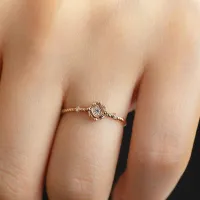 0.18 Karat Vintage Tasarım Tek Taş Pırlanta Yüzük 