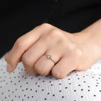 0.18 Karat Vintage Tasarım Tek Taş Pırlanta Yüzük 