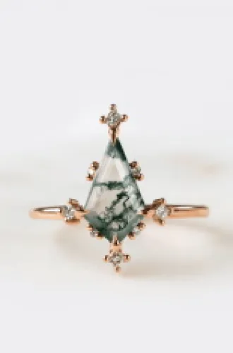 Moss Agate Yüzük, Kolye, Küpeler