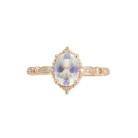 Oval Aytaşı Ve Pırlanta Vintage Tasarım Yüzük AD1169