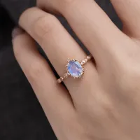 Oval Aytaşı Ve Pırlanta Vintage Tasarım Yüzük AD1169