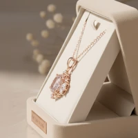Morganit Ve Pırlanta Vintage Rose Altın Kolye 
