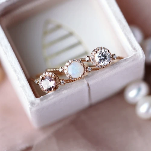 Athena Opal Ve Pırlantalı Vintage Yüzük AD1140