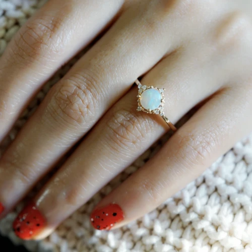 Opal Ve Pırlanta Vintage Tasarım Yüzük AD1141