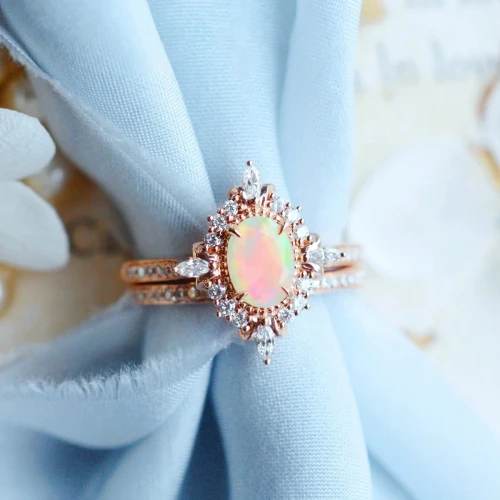Rossa Opal Pırlanta Vintage Tektaş Yüzük AD1250