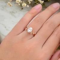 Vintage Tektaş Yüzük 1.00 Karat Oval Safir Taşlı