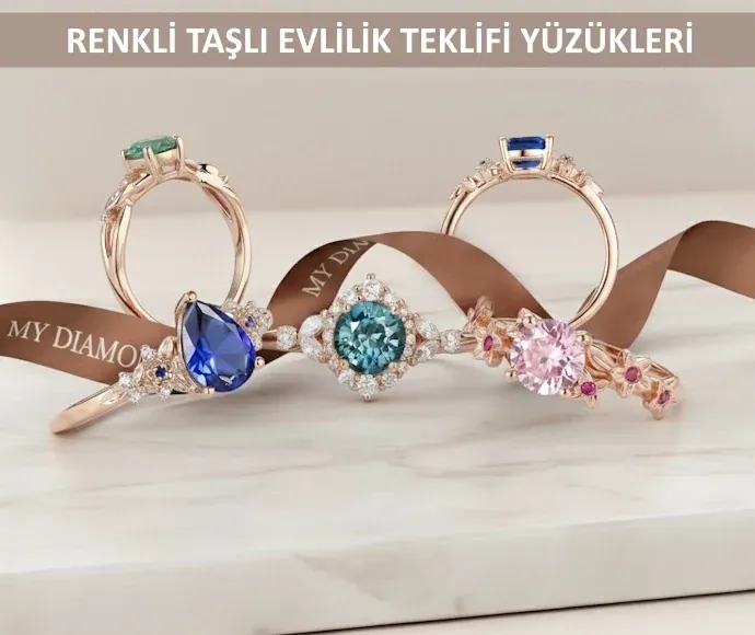 renkli taşlı yüzükler